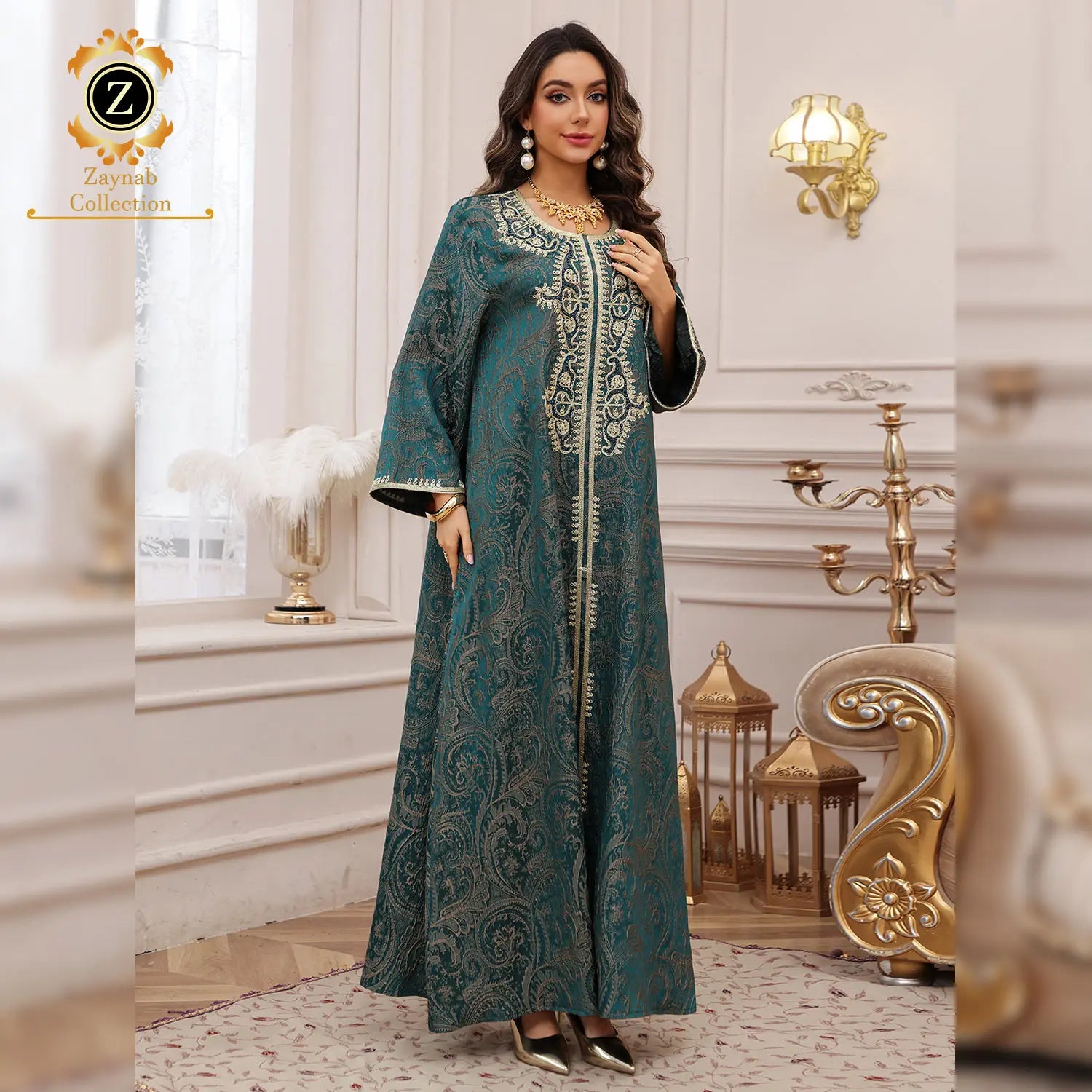 Zaynab Jalabiya Women Islamic Clothing Dresses Kaftan Muslim Dubai Abaya Arab Embroidery Abaya Women Muslim Dress