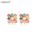 LUOTEEMI Stud Korean Fashion Elegant Big Dangle Trendy Lady Earing Large Women Colorful Earrings