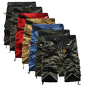 Summer Men's Casual Multi Pockets Shorts Cotton Work Pants Straight Cargo Shorts