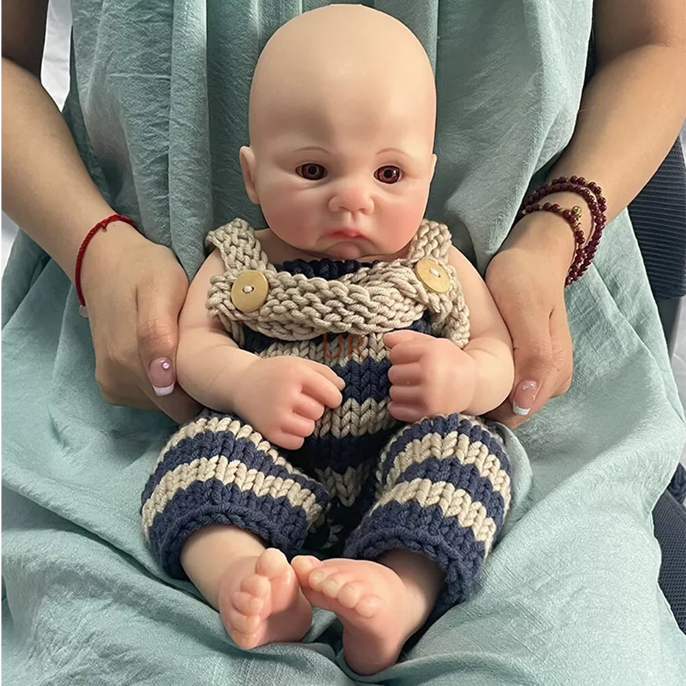 16 Inch Full Silicone Reborn Baby Doll 1:1 Simulation for Child Gifts Artist Sculpture Customized Color Collectibles Boy Preemy