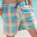Custom logo Surfing Shorts Trunks 5 Inch Plaid Plus Size Men's Shorts