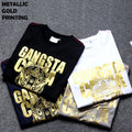 Wholesale Custom Crew Neck Blank Design Men's T-Shirts Metallic Gold Silk Screen Printing Eco-Friendly Anti-Wrinkle Plus Size