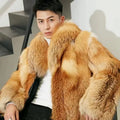 2024Wholesale Natural Fox Fur Coat Custom Winter Warm Long Fur Coat Classic Style Luxury Mens Fur Coats
