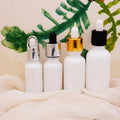 50ml Cylinder Opal White Glass Serum Bottle 10ml with Dropper Caps