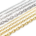 5 Meters/Lot Never Fade Stainless Steel Cross Necklace Chains Bulk for DIY Jewelry Findings Making Materials Handmade Supplies