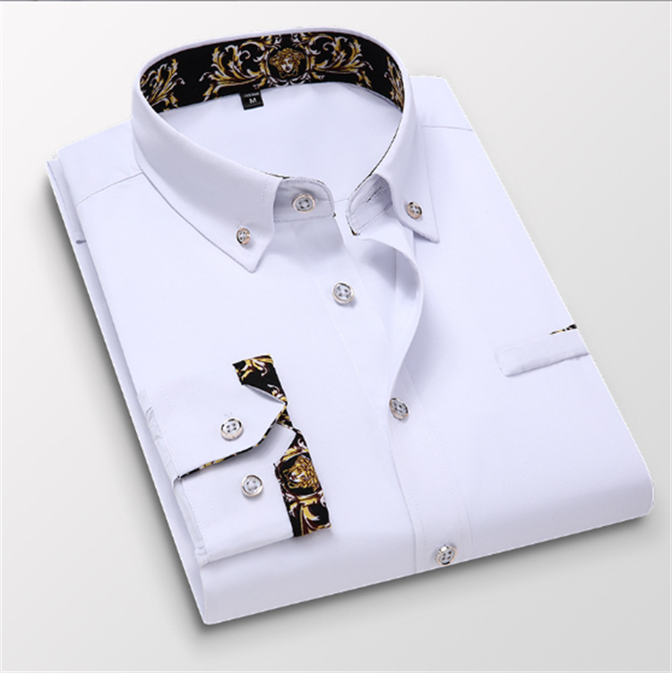 Handsome Men's Shirt Men's Korean Version of the Trend Business Casual Long Sleeve Shirt