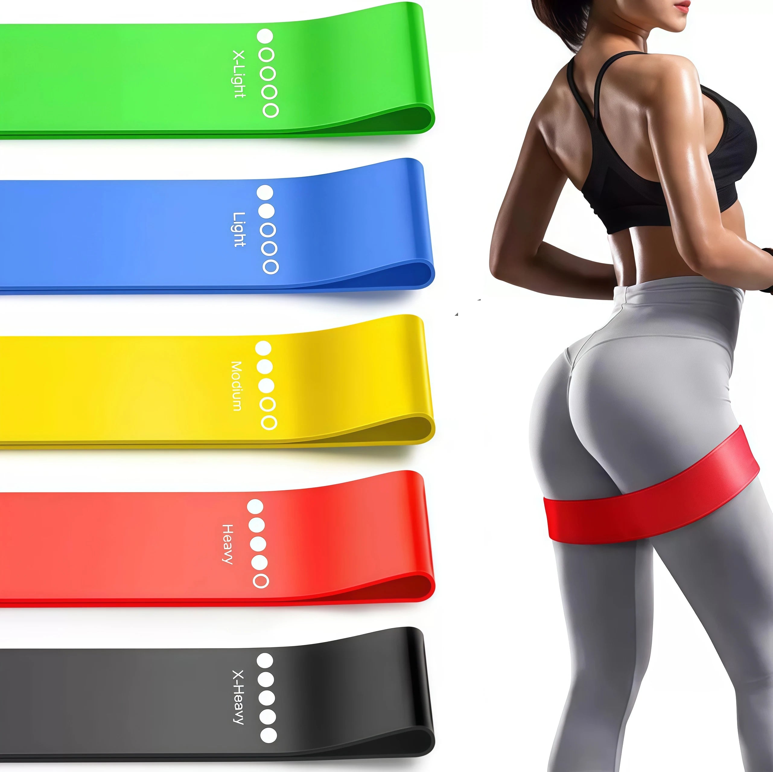 Factory Custom Logo Latex Yoga Loop Exercise Bands with Fitness Theraband Elastic Resistance Workout Band Training