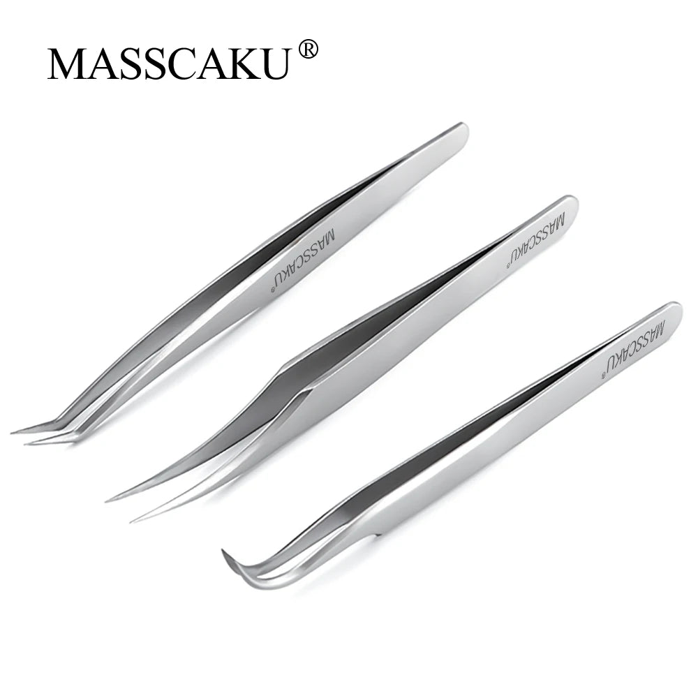 Professional Silver Gold Eyebrow False Eyelash Volume Tweezers Stainless Steel Wholesale Tools