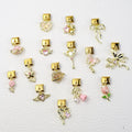 Italy Fashion's Exquisite Stainless Steel DIY Charm Bracelets Cross-Border Jewelry Accessories with Floral Pattern