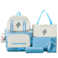 New Bapa Korean Leisure Simple Rge Capacity Student Schoolbag Travel Bapa Five-Piece Set Wholesale 3078