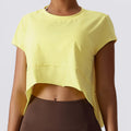 GC Women Seamless Yoga T-Shirt Women Fitness Crop Top Workout Gym Training Shirts Athletic Short Sleeve Yoga T-shirts Sportswear