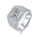 New Arrival Prevalent 925 Silver Moissanite Mens Wedding Rings Men Moissanite Ring for Unique Design