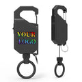 Heavy Duty Telescopic ABS Badge Reel Stopable Keychain Carabiner Fishing Reel with Locking Switch