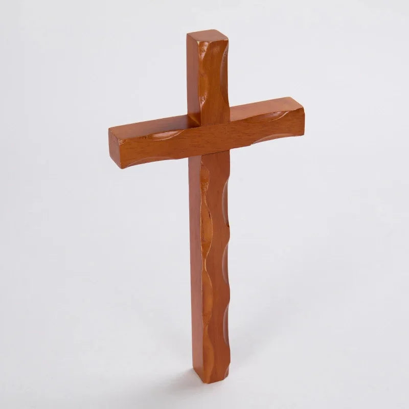 Handmade Christian Wooden Wall Hanging Cross Decoration Big Size Wood Cross Custom Logo Religious Gift for Church Engraved