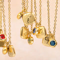 SSeesy Acero Inoxidable Joyas Mayor Bulk Non Tarnish Free Stainless Steel Waterproof Jewelry Gold 12 Month Birthstone Necklace