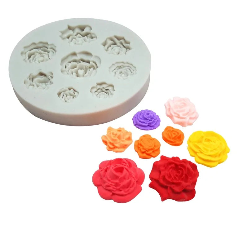 HY Rose Flower Mold Silicone Mold for Chocolate Cake Fondant Clay Candle Soap Decorating