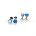G23 Titanium Opal Heart Stud Earrings Fashionable Body for Children for Wedding Engagement Orthodox Compliant Ear Cartilage