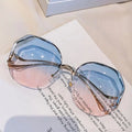 Newest 2022 Vintage Cut Edge Unisex Full Rim Mirror UV400 Light Weight Metal Sunglasses Gradient Comfortable Fashion Brand