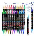 New Listing 48 Colors Dual Tip Dual Color Acrylic Paint Pens MarkersBrush Tip Acrylic Markers for PaintingsFabricCanvasStone