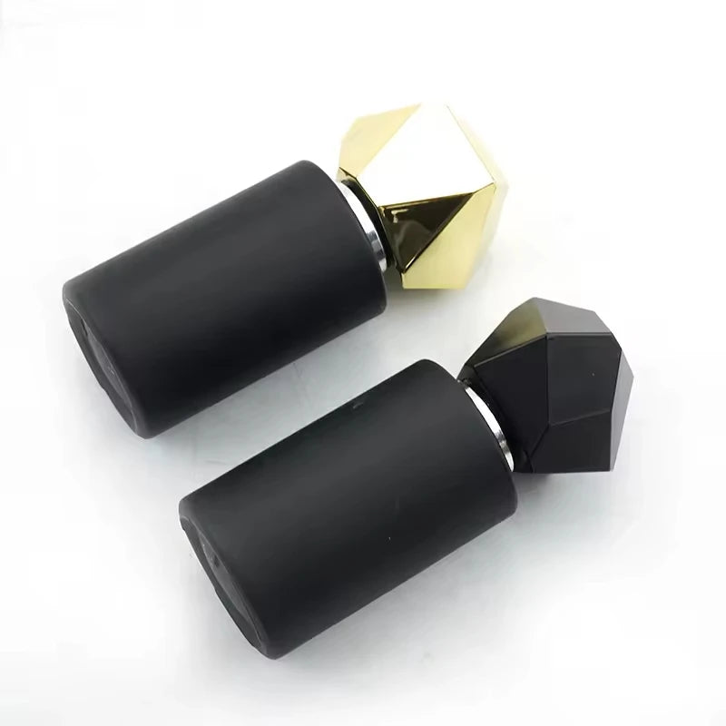 Hot Selling    30ml Cylinder Perfume  Bottles Matte Black Parfum Crimp Glass Bottles with Plastic  Cap