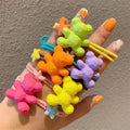 Wholesale Handmade Kids Hair Ring New Arrival Colorful Candy Color Bear Star Elastic Hair Ties Bobbles