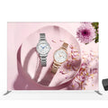 ADMAX 8ft Portable Aluminum Frame Advertising Backdrop Fabric Media Tube Display L Stand with Straight Tension