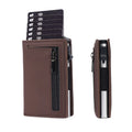 Men's Wallet Automatic Pop-Up Credit Card Case Ultra-Thin Rfid Anti-Theft Brush Metal Card Holder