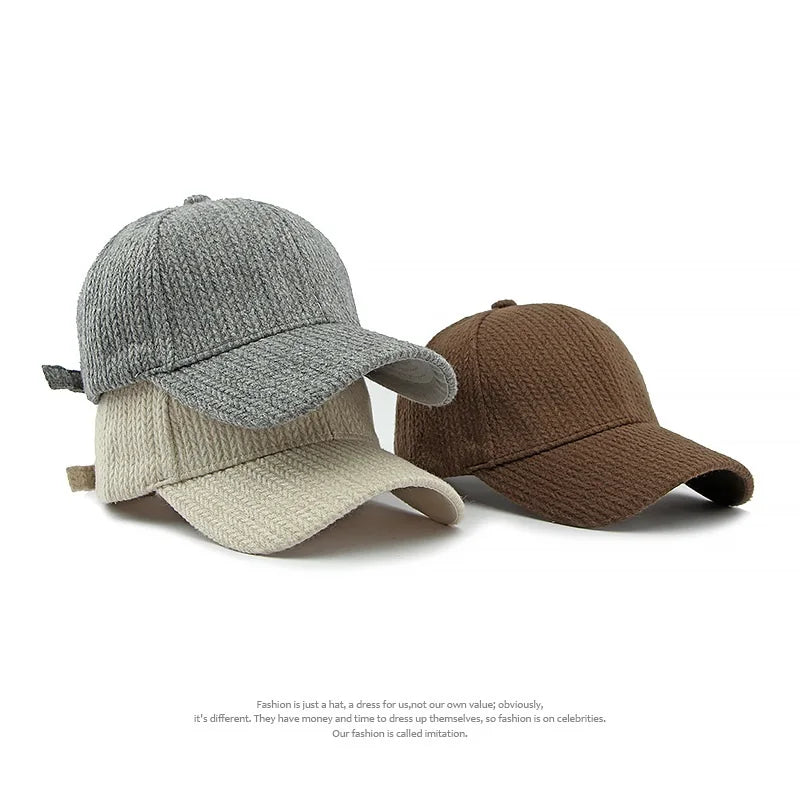 2024 Autumn Winter Womens Luxury Baseball Cap Simple Light Plate Wool Hard Top Sporty Street Style Outdoor New Design