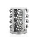 430 Stainless Iron Kitchen Seasoning Rack 16 Bottles Rotary Seasoning Rack Spice Rack With Glass Bottles
