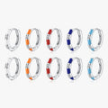 Dazzling Tiny Ear Buckles for Women Fine Jewelry Summer Design 925 Sterling Silver Small Trendy Colorful Enamel Hoop Earrings