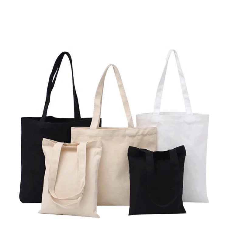 Cheap Custom Logo Cotton Canvas Shopping Tote Bag Eco-Friendly Recycled Material Long Handle Popular for Christmas Letter