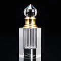 Small Bridge Luxury Fancy Art Style Empty Clear Square Crystal Glass Packaging Perfume Bottle with Gold Aluminum Crystal Ball