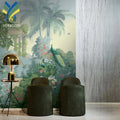 YKEAX Modern 198 Custom Painting Waterproof 3D 8D Mural Botanical Palm Tree Green Wallpaper Murals Anti-Static Hotels