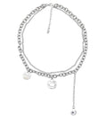 2 Styles Fashion Silver Chain Rhinestone Butterfly Smile Pendant Necklaces for Women Girl Party Jewelry