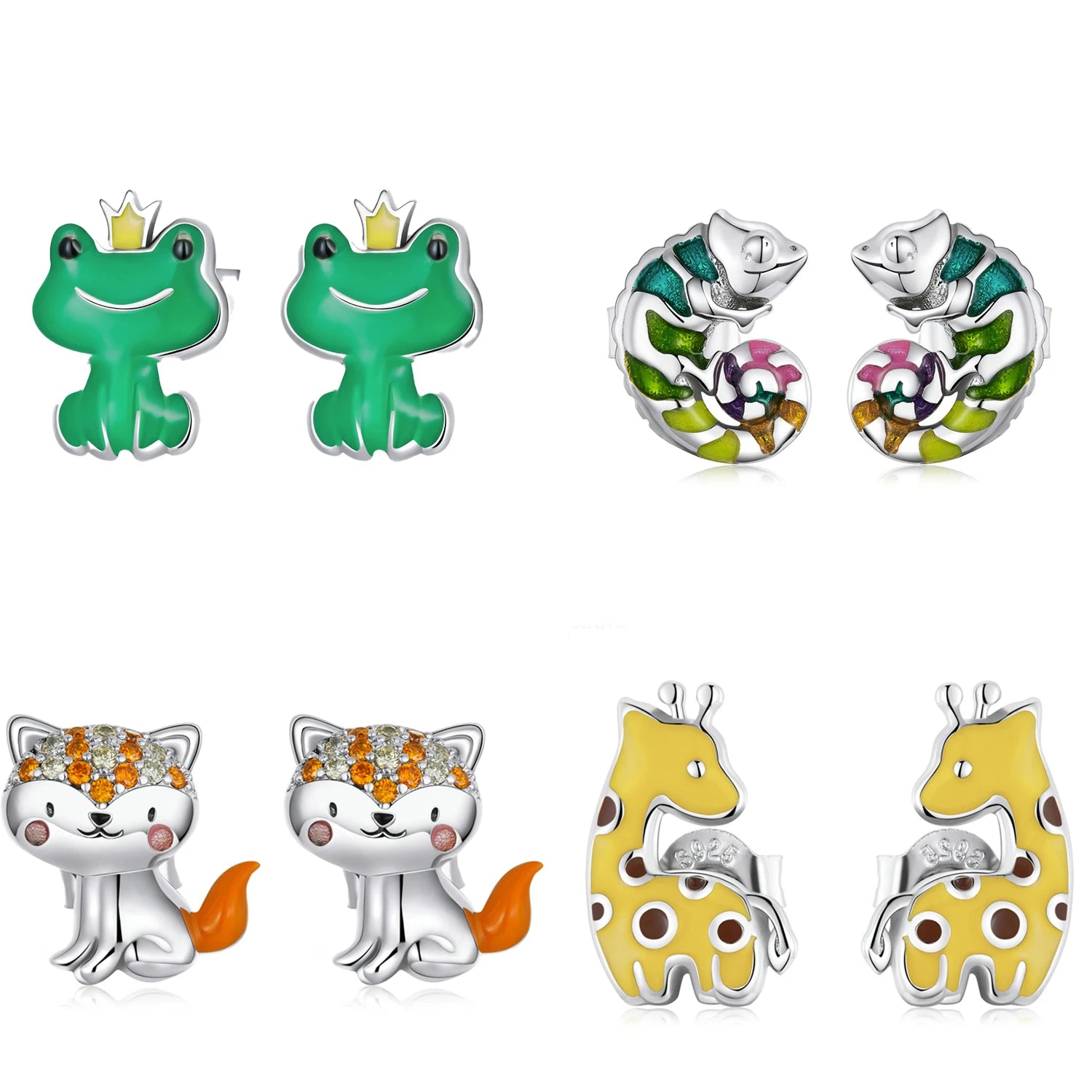 Custom Fine Jewelry 925 Silver Stud Earrings for Women and Girls Cute Animal Design Trendy Style for Engagement Wedding Party
