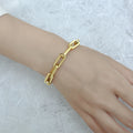 Popular Dainty Jewelry Thick Stainless Steel 18K Gold Plated Chunky PaperClip Link Chain Bracelet