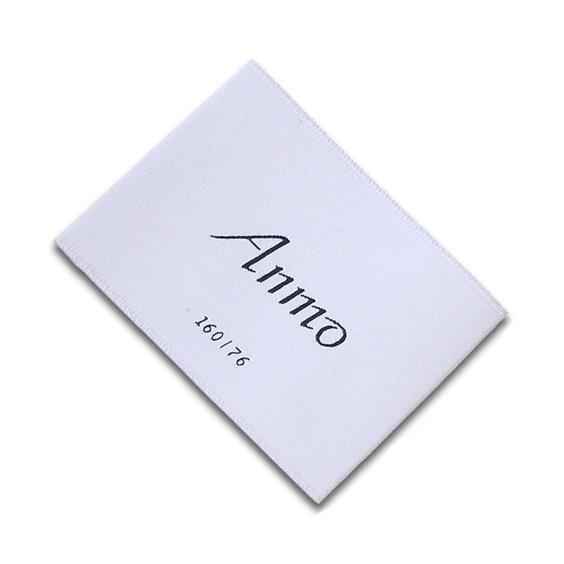 Low MOQ Cheap Private Logo Garment Fold Fabric Label Organic Cotton High Density Satin Woven Tag Clothing Woven Cotton Labels