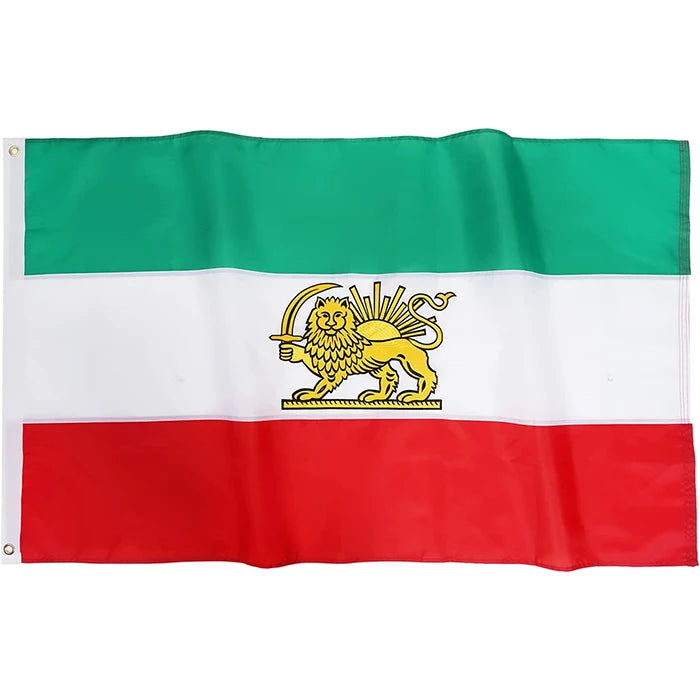 Dropshipping  Promotional Cheap Custom Polyester Fabric Advertising Made Red White and Green Iran Lion Flag