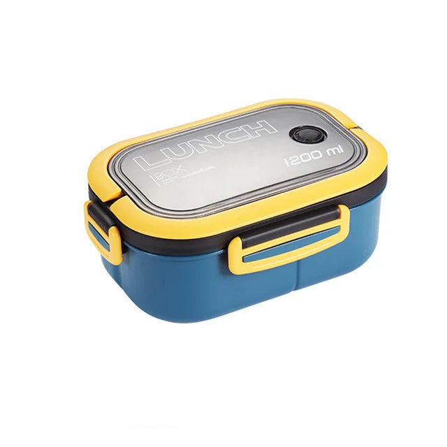 Wholesale 2-layer School Lunch Box Plastic Portable Food Container with Handle Microwavable Lunch Box Set