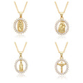 Madonna Creative Personality Necklace Virgin Mary Geometric Hollow Pendant Necklace Unisex Jewelry Necklace for Women Men