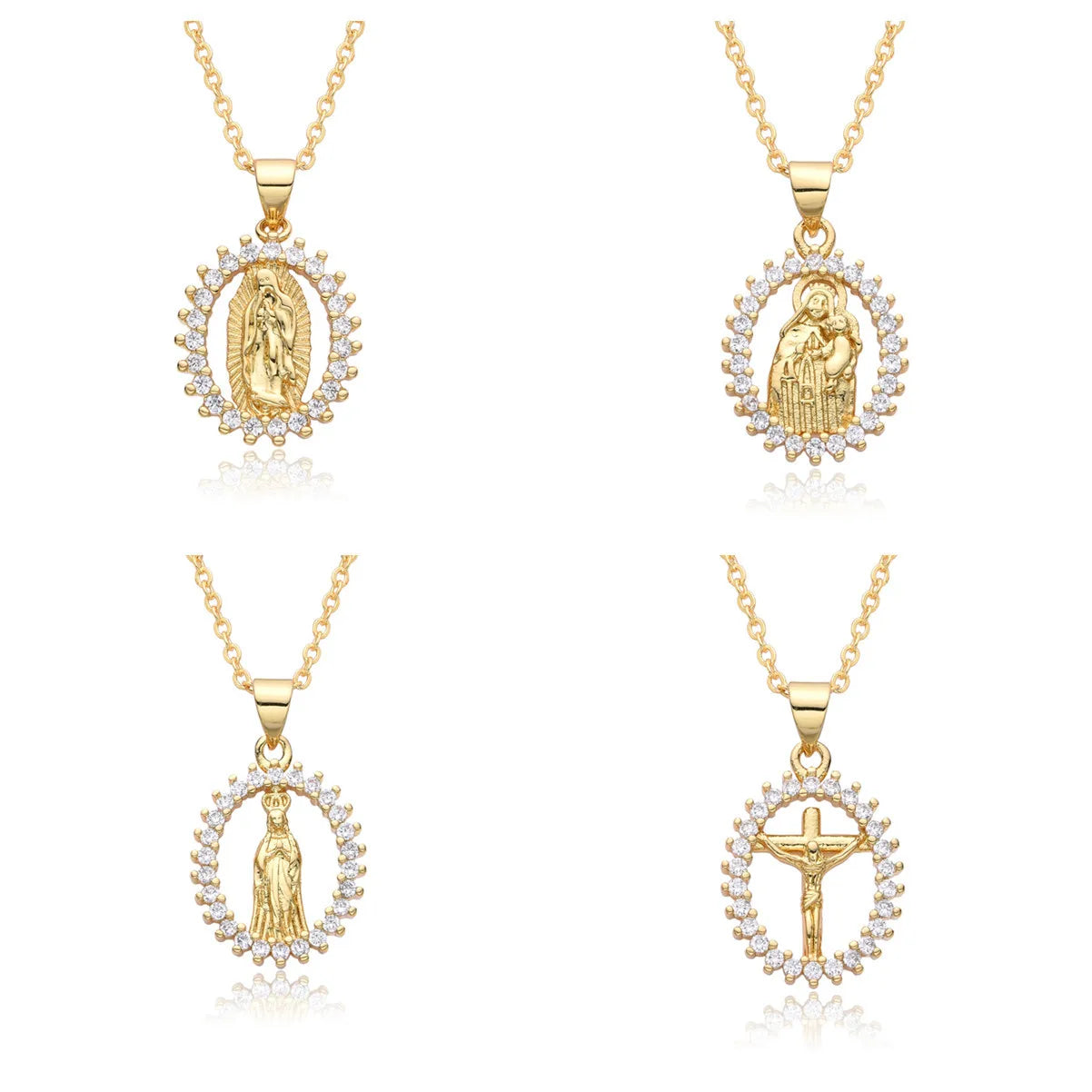 Madonna Creative Personality Necklace Virgin Mary Geometric Hollow Pendant Necklace Unisex Jewelry Necklace for Women Men
