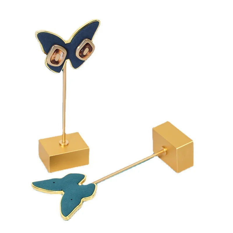 Lovely butterfly Shape Metal Microfiber Earring Holder Earrings Display Stand Jewelry Display Props