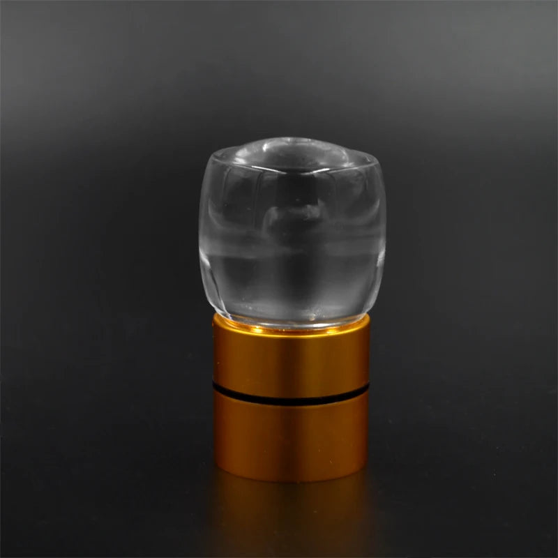 Custom Crystal Glass Top Guala Cap Anodized Aluminum-plastic ROPP Screw Cap Tapon a Presion Para Botella De Licor