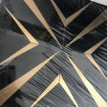 Modern Interior Decorative Black Tile Waterjet Marble Mix Brass Mosaic for Room Size Customizable