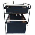 Kitchen Sink Double Tier Metal Storage Rack Pull Out Condiment Dish Multifunction Counter Top Cabinet Drawer Layer Rack