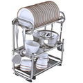 Kitchen Organizer Floor-standing Dish Bowl Drying Rack Storage Holder 304Stainless Steel Dish Drying Rack Wall Mounted with Hook