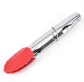 7-Inch Mini Kitchen Serving Tongs with Silicone Tips Metal Home Kitchen Food Tongs