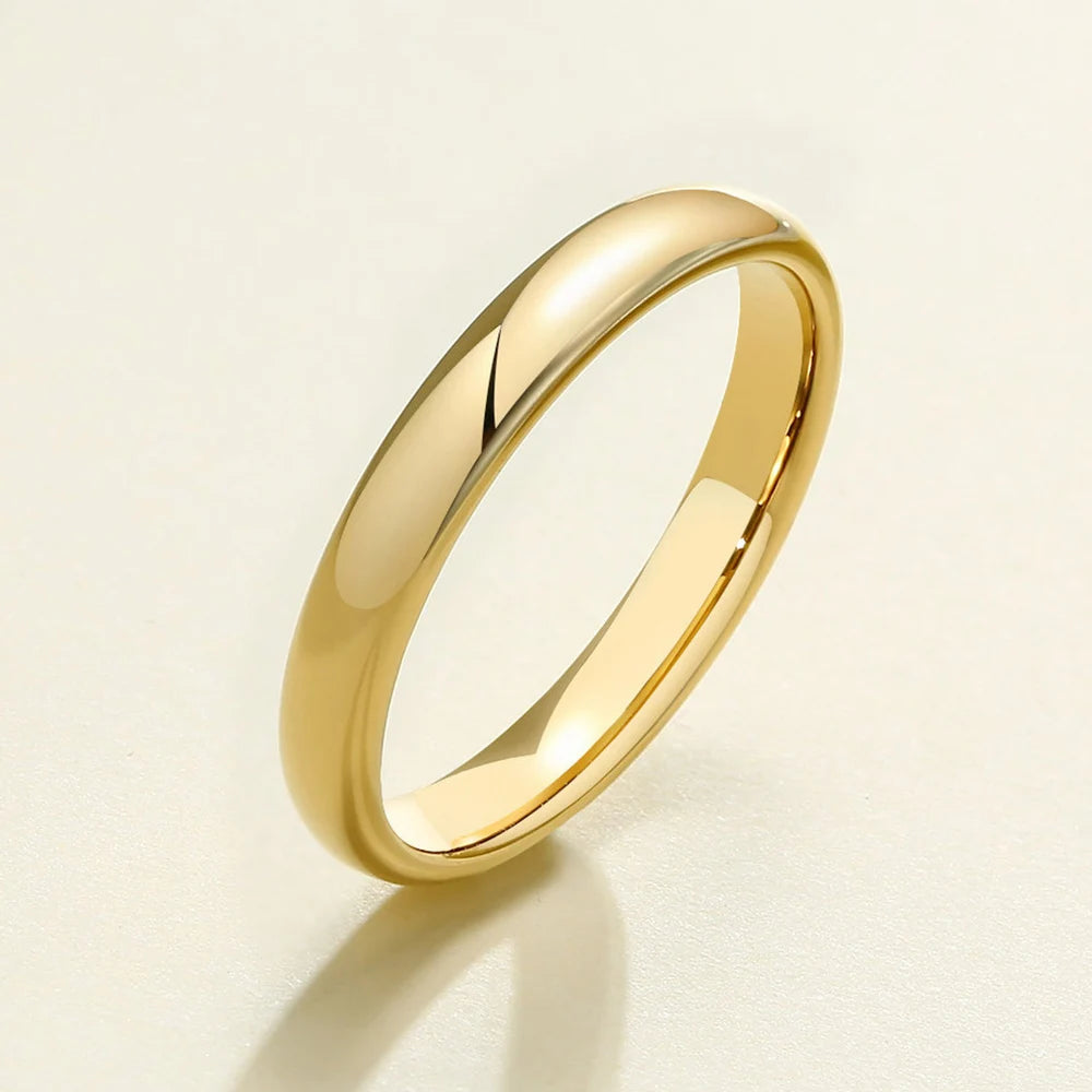 Valentine's Day Gifts 3mm Tungsten Carbide Gold Couple Wedding Rings for Him and Her