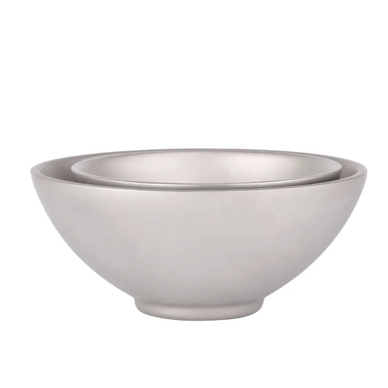Titanium Double-Walled Heat Insulation Anti-Scalding Kitchen Soup Bowls Drop Resistance Children Bowl Salad Bowl