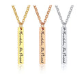 New Women's Inspirational English Stainless Steel Corrosion Nevertheless She Persisted Necklace Can Be Lettering bar Pendants